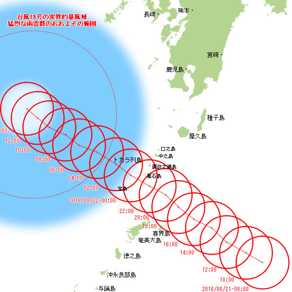 台風19号はトカラ列島南部の悪石島と宝島の間を通過 沖縄離島ブログ