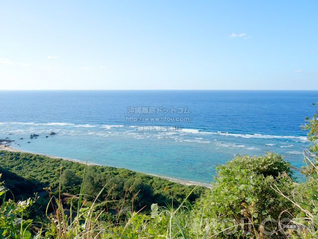 奄美大島の佐仁海岸展望スポット/望楼台先の海
