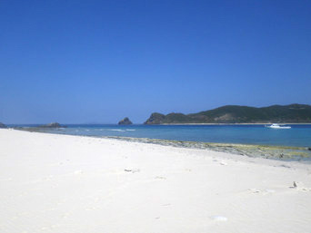 嘉比島の嘉比島北のビーチ：北向きの海やビーチは一番綺麗かも？