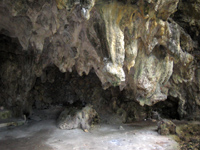 中部の藪地島/ジャネー洞/藪地洞穴遺跡 - 道の先にジャネー洞なる洞窟的な場所があり