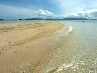 浜島の浜島の砂浜：小潮 - このときは潮があまり引かない日だった