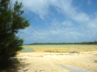 水納島のクロワッサンの内海 - 干潮時は海というより干潟