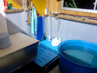 加計呂麻島のコーラルのみしゃん/野見山 - 五右衛門風呂は樽風呂になるも味がある湯船